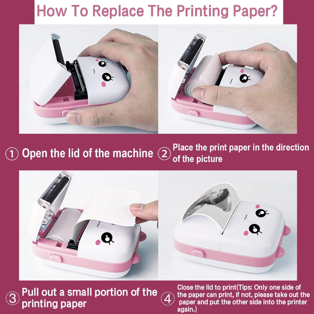 Mini impresora +3 Rollos Adhesivos GRATIS