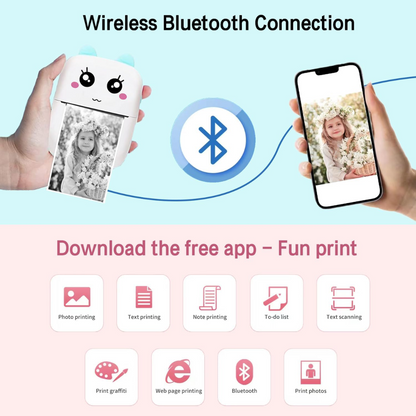 Mini impresora +3 Rollos Adhesivos GRATIS